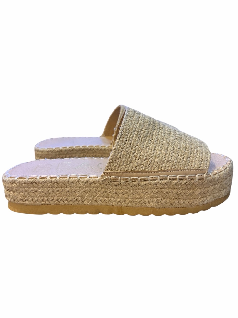 Beach By Matisse Tan Jute Del Mar Platform Slide Sandals